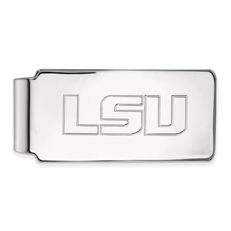 Sterling Silver Rhodium-plated LogoArt Louisiana State University L-S-U Money Clip