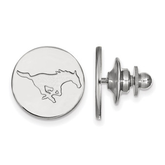 Sterling Silver Rhodium-plated LogoArt Southern Methodist University Mustang Lapel Pin