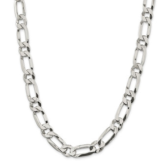 Sterling Silver 12.25mm Elongated 1+1 Open Link Chain 24 Inch Fine Jewelry Gift