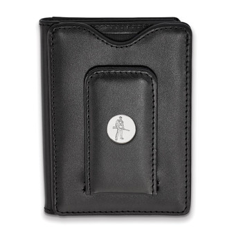 Sterling S. Rh-p LogoArt West Virginia University Black Leather Wallet - SS061WVU-W1