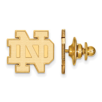 Sterling Silver Gold-plated LogoArt University Of Notre Dame N-D Lapel Pin