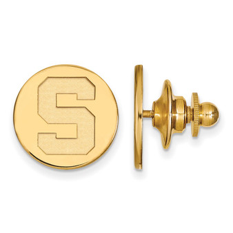 Sterling Silver Gold-plated LogoArt Michigan State University Letter S Lapel Pin