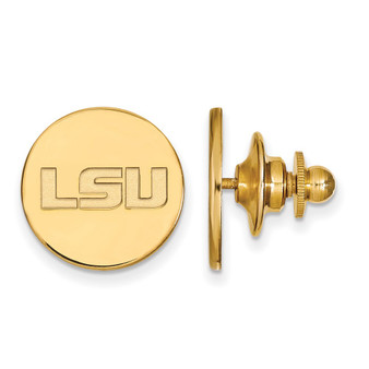 Sterling Silver Gold-plated LogoArt Louisiana State University L-S-U Lapel Pin