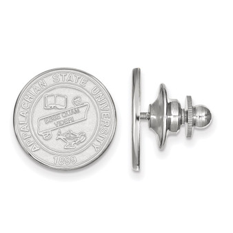 Sterling Silver Rhodium-plated LogoArt Appalachian State University Crest Lapel Pin