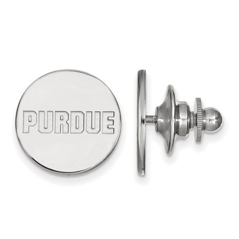 Sterling Silver Rhodium-plated LogoArt Purdue University Block Type Lapel Pin