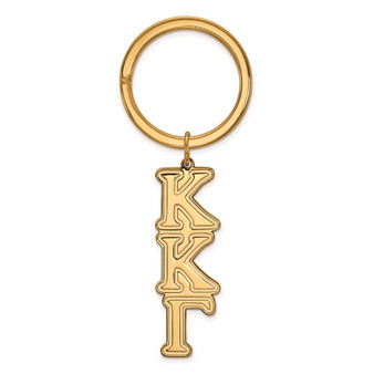 Sterling Silver Gold-plated LogoArt Kappa Kappa Gamma Sorority Greek Letters Key Ring