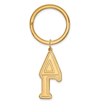 Sterling Silver Gold-plated LogoArt Delta Gamma Sorority Greek Letters Key Ring