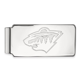 Sterling Silver Rhodium-plated NHL LogoArt Minnesota Wild Money Clip