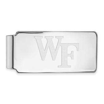 Sterling Silver Rhodium-plated LogoArt Wake Forest University W-F Money Clip