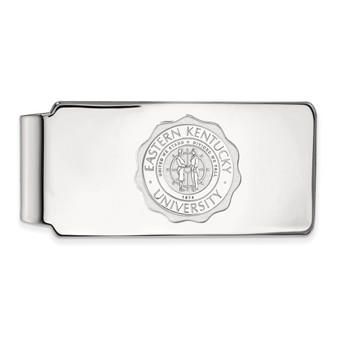 Sterling Silver Rhodium-plated LogoArt Eastern Kentucky University Crest Money Clip