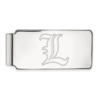Sterling Silver Rhodium-plated LogoArt University Of Louisville Letter L Money Clip