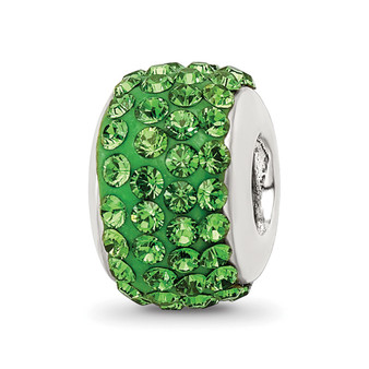 Sterling Silver Reflections Green Full Preciosa Crystal Bead Fine Jewelry Gift