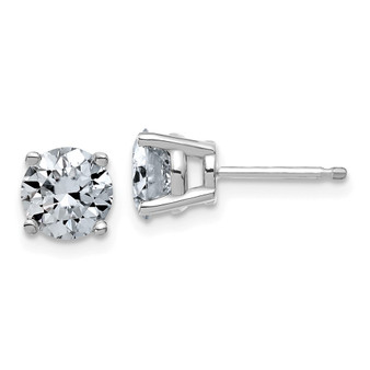 14k White Gold Round 4-prong 1.25ct. Heavy Weight Post Earring Mounting