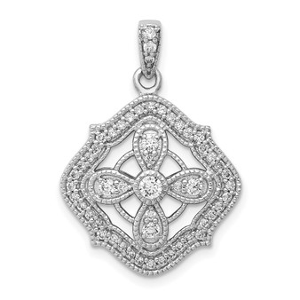 14k White Gold 1/2ct. Diamond Fancy Pendant Fine Jewelry Gift - PM3940-050-WA