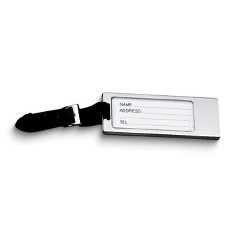 Nickel-plated Rectangle Window Luggage Tag With Buckle Strap
