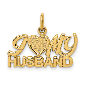 14k Yellow Gold I (heart) My Husband Charm Fine Jewelry Gift