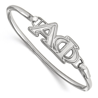 SS/Gold Plated Silver Logoart Alpha Phi Small Hook And Clasp Bangle