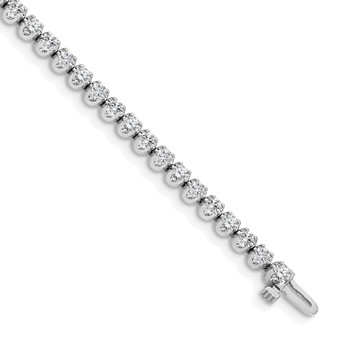 14k White Gold A Diamond Tennis Bracelet Fine Jewelry Gift - X10005WA