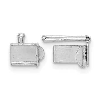 14k White Gold Folded Tongue And Box Clasp