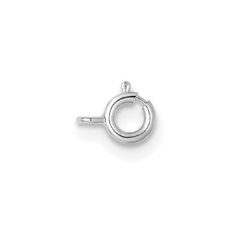 14k White Gold Spring Ring W/ Closed Ring Clasp