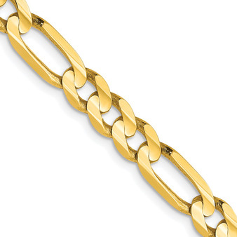 10k Yellow Gold 5.25mm Concave Figaro Chain Fine Jewelry Gift