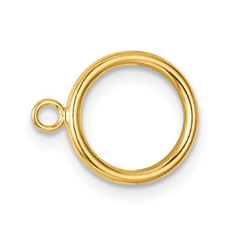 14k Yellow Gold Hollow Wire Toggle Ring For Clasp