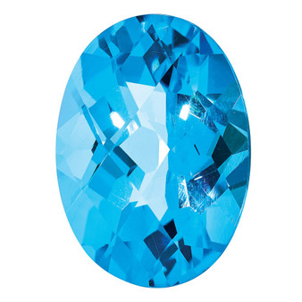 BLUE TOPAZ, 14X10MM OVAL CHECKERBOARD, AA QUALITY
