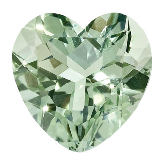GREEN QUARTZ, 7MM HEART FACETED, AA QUALITY