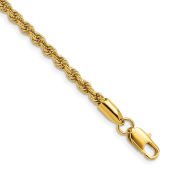 Kelly Waters Gold-plated 3mm Diamond Cut French Rope 18 Inch Chain 18 Inch Fine Jewelry Gift