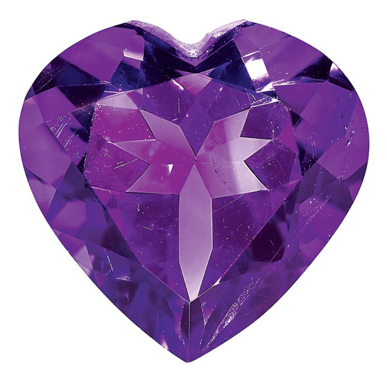 AMETHYST, 4MM HEART FACETED, AA QUALITY