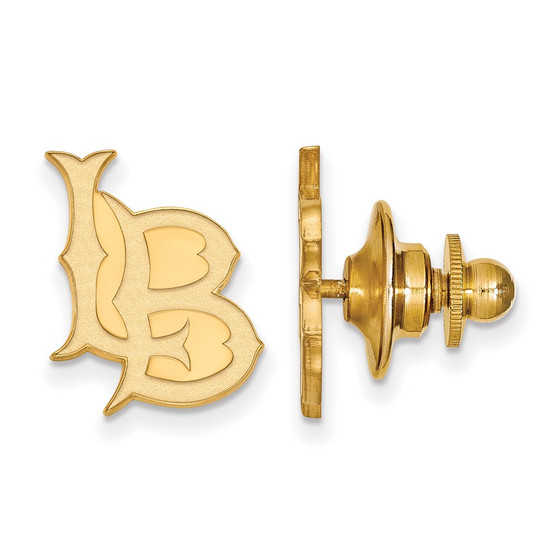 Sterling Silver Gold-plated LogoArt California State University Long Beach L-B Lapel Pin