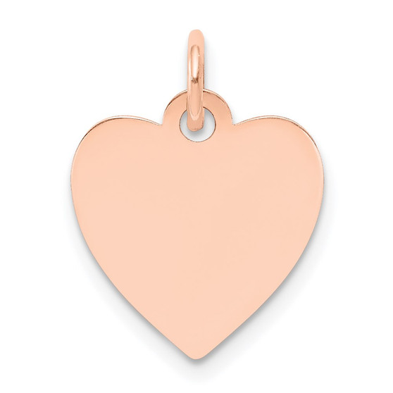 14k Rose Gold Plain .013 Gauge Engraveable Heart Disc Charm Fine Jewelry Gift - XRM195/13