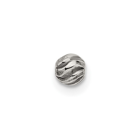Sterling Silver 4.0mm Antiqued Bead