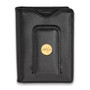 SS/Gold Plated Silver W/gp Nhl Logoart Washington Capitals Black Leather Wallet