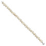 Sterling Silver Rh-p 6-7mm FWC Pearl Necklace 7.25 Brace & 1pc Earring Set Fine Jewelry Gift