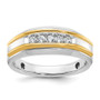 IBGoodman 14k Two-tone Men's Polished 5-Stone Ring Mounting Fine Jewelry Gift
