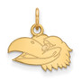 Sterling Silver Gold-plated LogoArt University Of Kansas Jayhawk Extra Small Pendant - GP039UKS