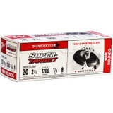 Winchester Super Target 20 Gauge Ammo 2 3/4" 7/8 oz #8 Shot 100 Rounds - TRGT208VP