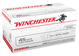 Winchester 45 ACP AUTO Ammo 230 Grain Full Metal Jacket | USA45AVP