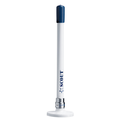 Scout 9" Stubby White VHF Antenna w\/Quick Mount Includes 5M RG-58, Mount  Integrated Connector KS-10 [PF AN NVHF00025]