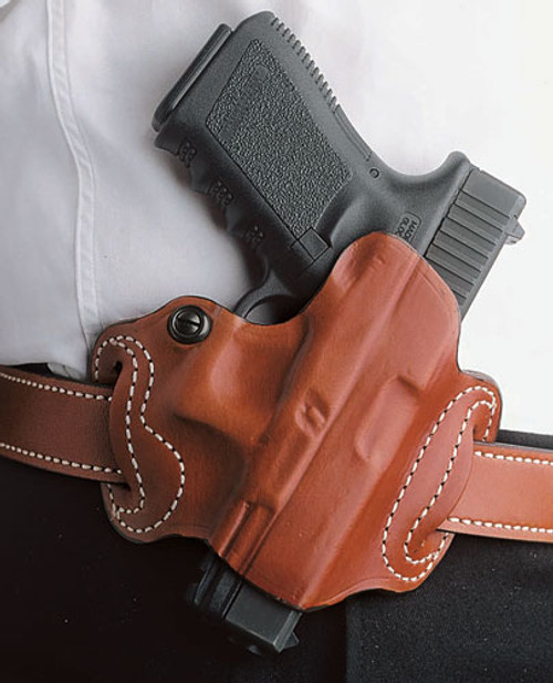 DESANTIS MINI SLIDE HOLSTER | OWB RH LEATHER SIG P365 TAN | 086TA8JZ0