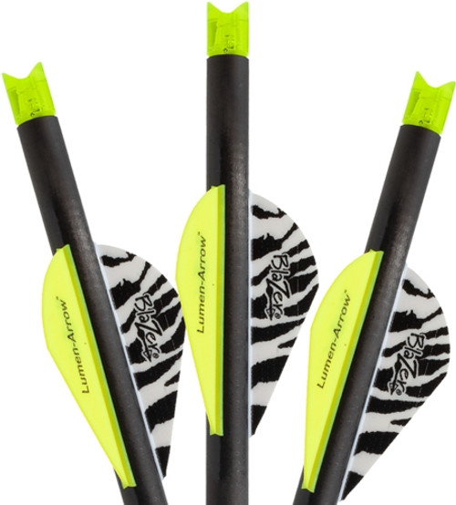 LUMENOK XBOW ARROW 20" CARBON | GRN LIGHTED CRESCENT NOCK 3PK | LUMBECC3G