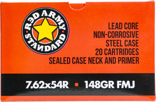 RED ARMY 7.62X54R 148GR FMJ | STEEL LAQUERED 20RD 31BX/CS | AM3421