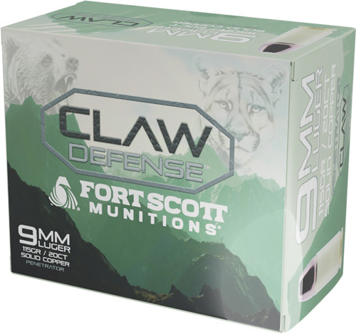 FORT SCOTT 9MM LUGER 115GR | CLAW DEFENSE FN 20RD 25BX/CS | A9MM115SCVFNCD