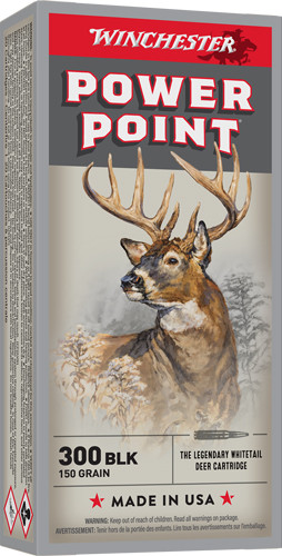 WINCHESTER 300 AAC 150GR POWER POINT 20RD 10BX/CS | AX300BLK