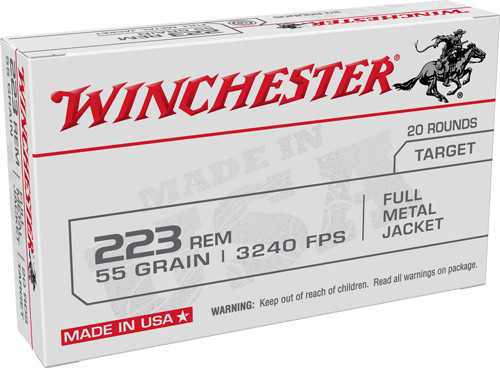 WINCHESTER USA 223 REM 55GR FMJ 20RD 50BX/CS | AUSA223R1K WINCHESTER USA 223 REM 55GR FMJ 20RD 50BX/CS | AUSA223R1K