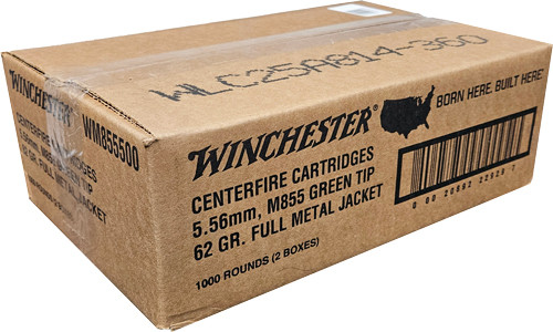WINCHESTER USA 5.56X45 62GR | GREENT TIP 1000RD CASE LOT | AWM855500