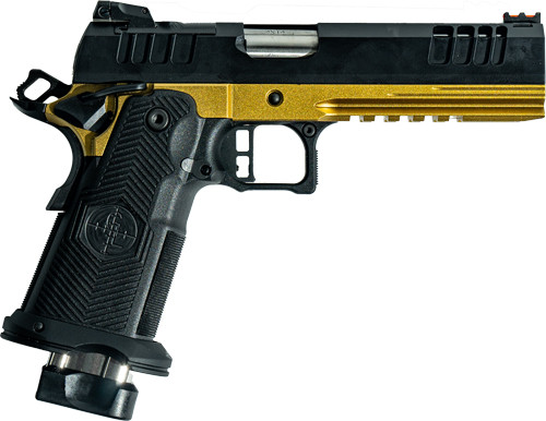 GLFA 1911DS SYNERGY 9MM 5" 20 | SHOT BLACK SLIDE GOLD FRAME | G1911DS9FSSGGLD