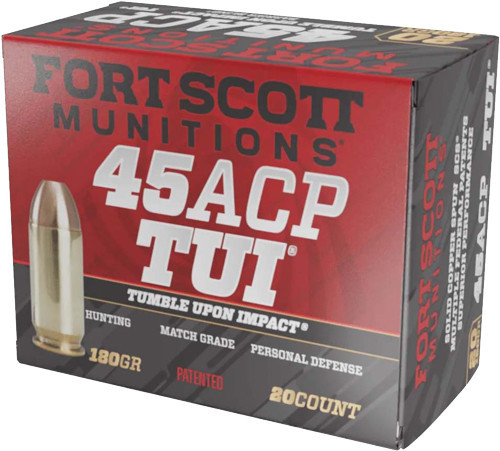 FORT SCOTT 45ACP 180GR TUI SOLID COPPER 20RD 25BX/CS | A450180SCV