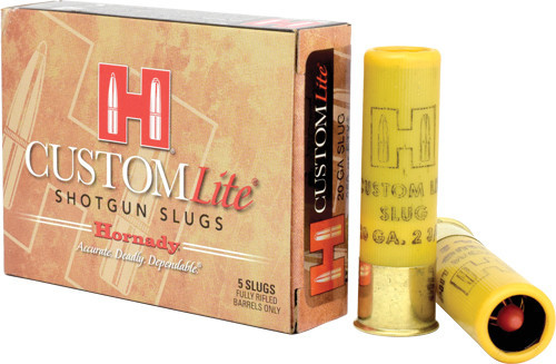 HORNADY CUSTOM LITE 20GA 2.75" 250GR SABOT SLUG 5RD 20BX/CS HORNADY CUSTOM LITE 20GA 2.75" 250GR SABOT SLUG 5RD 20BX/CS